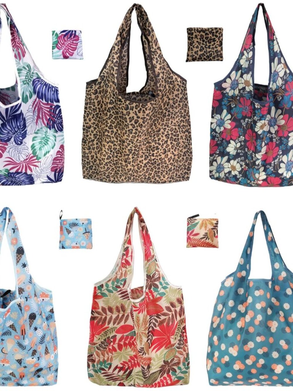6 Pack Reusable Grocery Bags Heavy Duty with Handles, Reusable Shopping Bags for